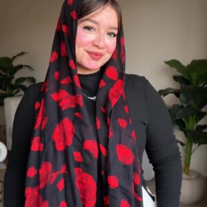 Floral Red Scarf
