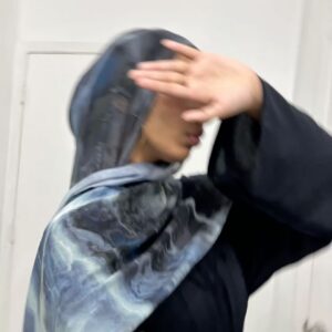 Navy Marble Scarf